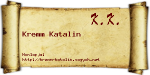 Kremm Katalin névjegykártya